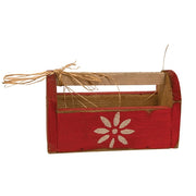 Rustic Wood Deco Daisy Flower Tote  (4 Count Assortment)