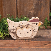 Rustic Wood Polka Dot Chicken Sitter - 6"H