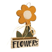 Rustic Wood Large Flower Planter  (4 Count Assortment)