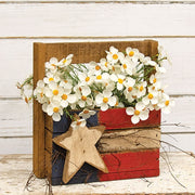 Rustic Wood Americana Tote With Dimensional Star - 9"L x 5.5" dp