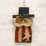 Rustic Lath Hanging Home of The Free Uncle Sam - 16"H