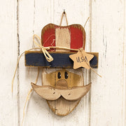 Rustic Lath Hanging USA Uncle Sam - 9"H