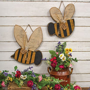 Rustic Wood Hanging Bee Kind Bee - 14"H