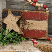 Rustic Lath Hanging Horizontal Flag - 7.75" x 4"