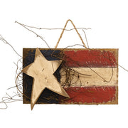 Rustic Lath Hanging Horizontal Flag - 7.75" x 4"