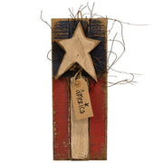 Rustic Lath Hanging Vertical America Flag - 4.5" x 11.75"