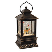 Lighted Spinning Bronzed Winter Wonderland Water Globe Lantern  (3 Count Assortment)
