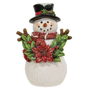 Glittered Resin Woodland Snowman Figurine - 6.5"H  (3 Count Assortment)