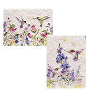 Hummingbird Floral Textured Block  (2 Count Assortment)