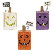 Carved Look Resin Jack O'Lantern Luminary  (3 Count Assortment)