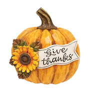Resin Harvest Words & Sunflowers Pumpkin  (3 Count Assortment)