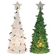 Glittered Acrylic LED Christmas Tree  (2 Count Assortment)