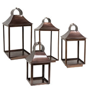 Bronzed Metal Open Air Lanterns (Set of 4)