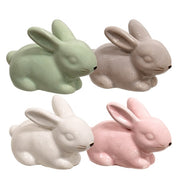 Ceramic Pastel Laying Easter Bunny Figure  (4 Count Assortment)