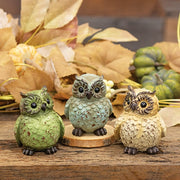 Distressed Resin Baby Owl Figure  (3 Count Assortment)