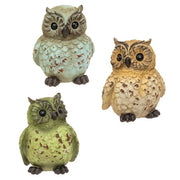 Distressed Resin Baby Owl Figure  (3 Count Assortment)
