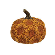 Resin Glitter Harvest Sunflower Pumpkin Figurine  (3 Count Assortment)