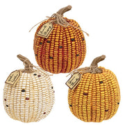 Harvest Words Corn Pumpkin - 6"H  (3 Count Assortment)