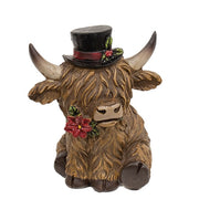 Resin Holiday Highland Cow  (2 Count Assortment)