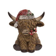 Resin Holiday Highland Cow  (2 Count Assortment)
