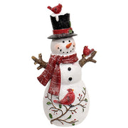 Glittered Resin Cardinal Friends & Vine Snowman  (2 Count Assortment)