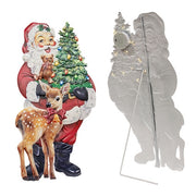 Holiday Home Santa/Snowman LED Metal Easel  (2 Count Assortment)