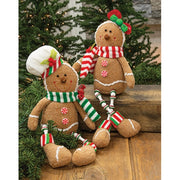 Stuffed Dangle Leg Candy Gingerbread Sitter  (2 Count Assortment)