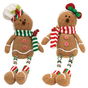 Stuffed Dangle Leg Candy Gingerbread Sitter  (2 Count Assortment)