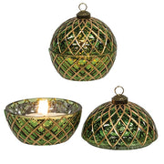 Antiqued Glass Battery Operated Christmas Ornament Candle  (4 Count Assortment)