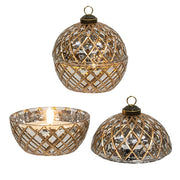 Antiqued Glass Battery Operated Christmas Ornament Candle  (4 Count Assortment)