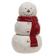 Stacking Ceramic Snowman Winter Pine Candle (Set of 3)