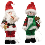 Animated Plush Standing Santa/Snowman - 24"H  (2 Count Assortment)