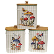 Mushroom Patch Metal Container with Lid  (3 Count Assortment)
