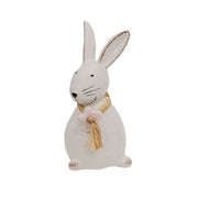 Ceramic Standing Bunny with Flower & Raffia Bow  (3 Count Assortment)