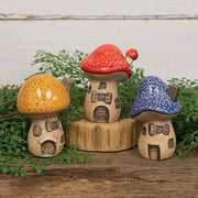 Terracotta Mushroom Fairy House  (3 Count Assortment)