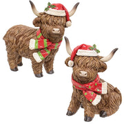 Resin Winter Holiday Highland Figure - 8.5"H  (2 Count Assortment)