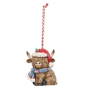 Resin Holiday Wear Highland Ornament  (3 Count Assortment)