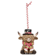 Resin Holiday Wear Highland Ornament  (3 Count Assortment)