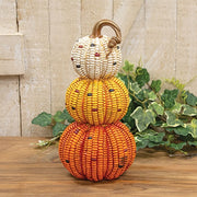 Resin Harvest Stacked Corn Pumpkins - 11"H