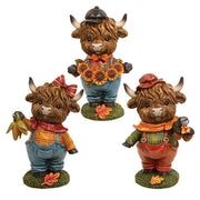 Resin Harvest Farmer Highland - 6"H  (3 Count Assortment)