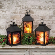 LED Fireglow Christmas Wonderland Lantern - 10"H  (3 Count Assortment)
