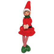 Dangle Leg Winter Elf Shelf Sitter - 14"H  (2 Count Assortment)