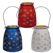 Glass Firecracker Luminary With 10 Count LED Light Strand  (3 Count Assortment)