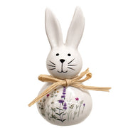 Ceramic Floral Easter Bunnies With Raffia Bow (Set of 3)
