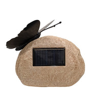 Solar Lighted Butterfly On Inspirational Rock  (3 Count Assortment)
