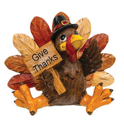 Resin Carved Look Harvest Turkey  (2 Count Assortment)