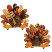 Resin Carved Look Harvest Turkey  (2 Count Assortment)