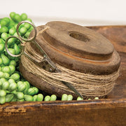 Antique Flat Jute Twine Spool with Scissors