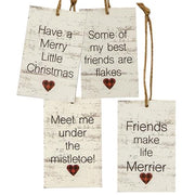 Friends Heart Tag Ornaments (Set of 4)