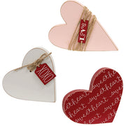 Distressed Wooden Sweetheart Sitters (Set of 3)
